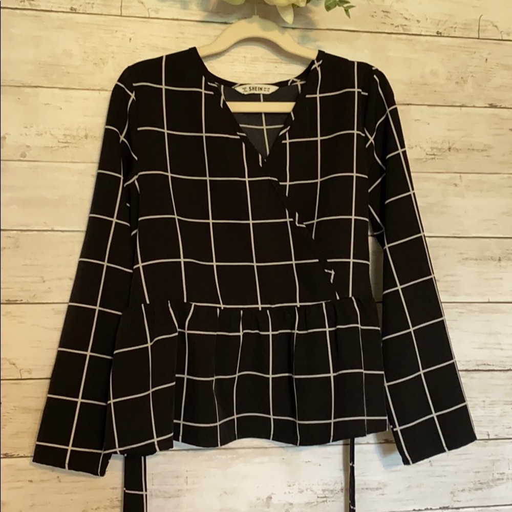 Girls black and white blouse